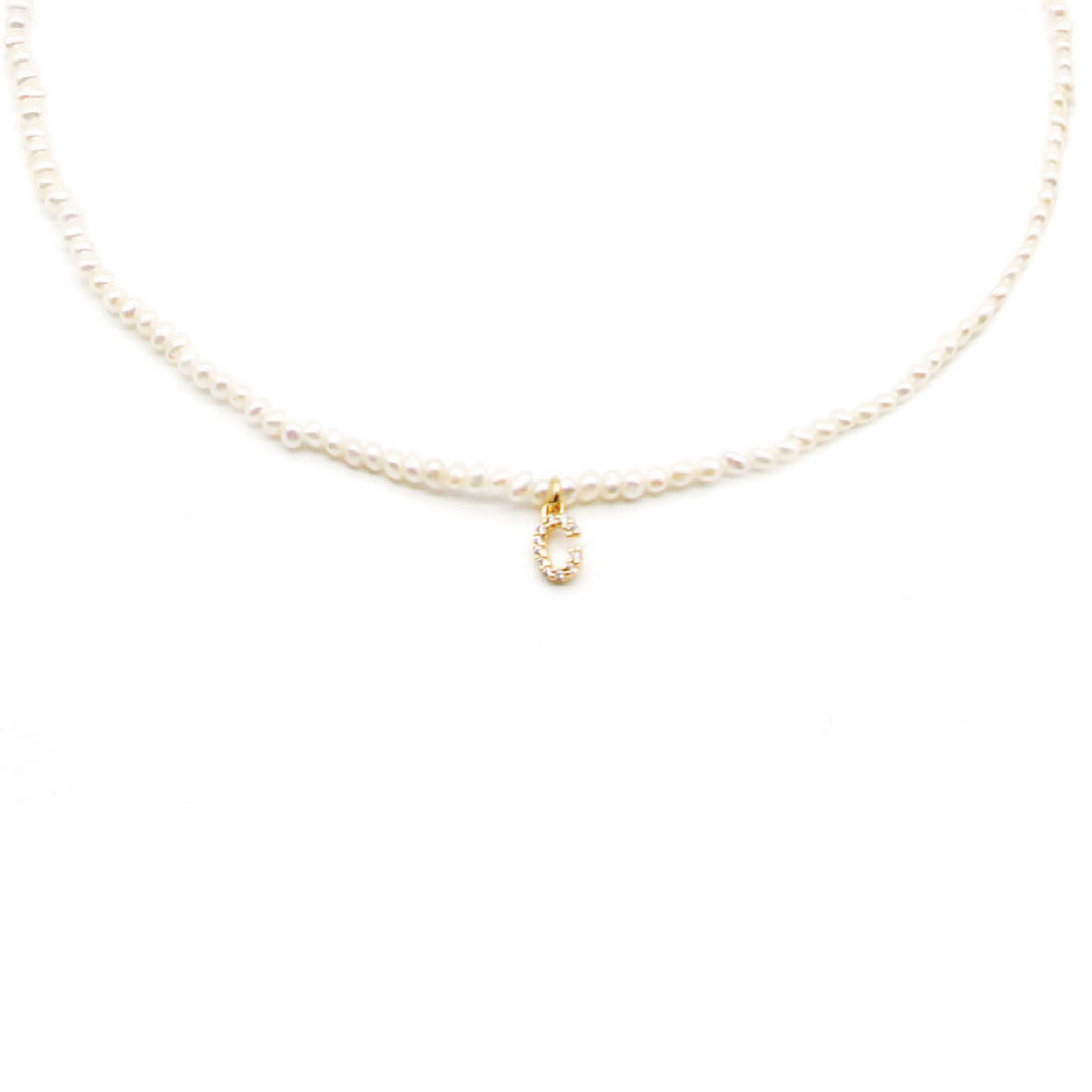 Initial Pearl Choker