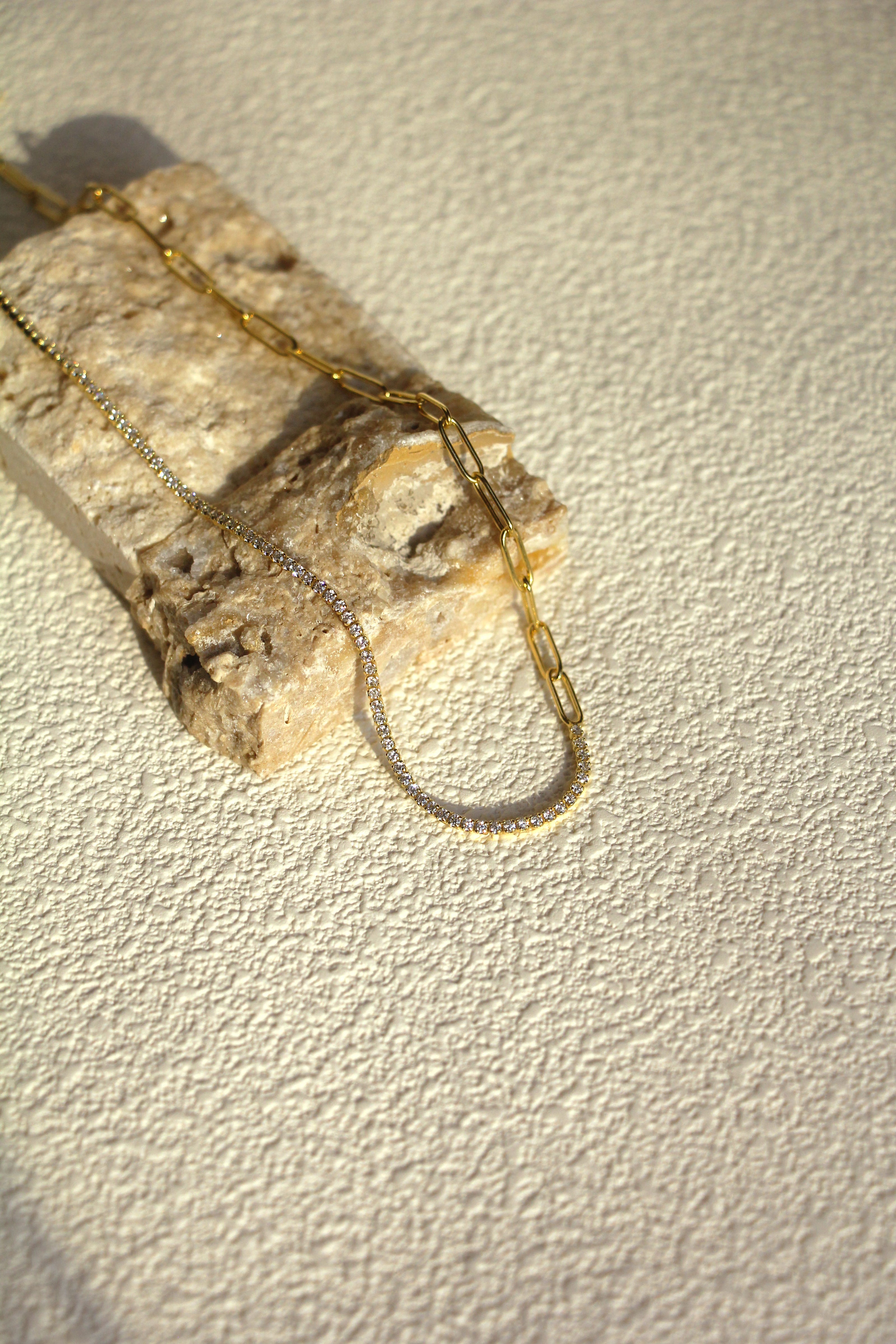 Treasure Trove Sparking Tennis Chain Necklace Gold