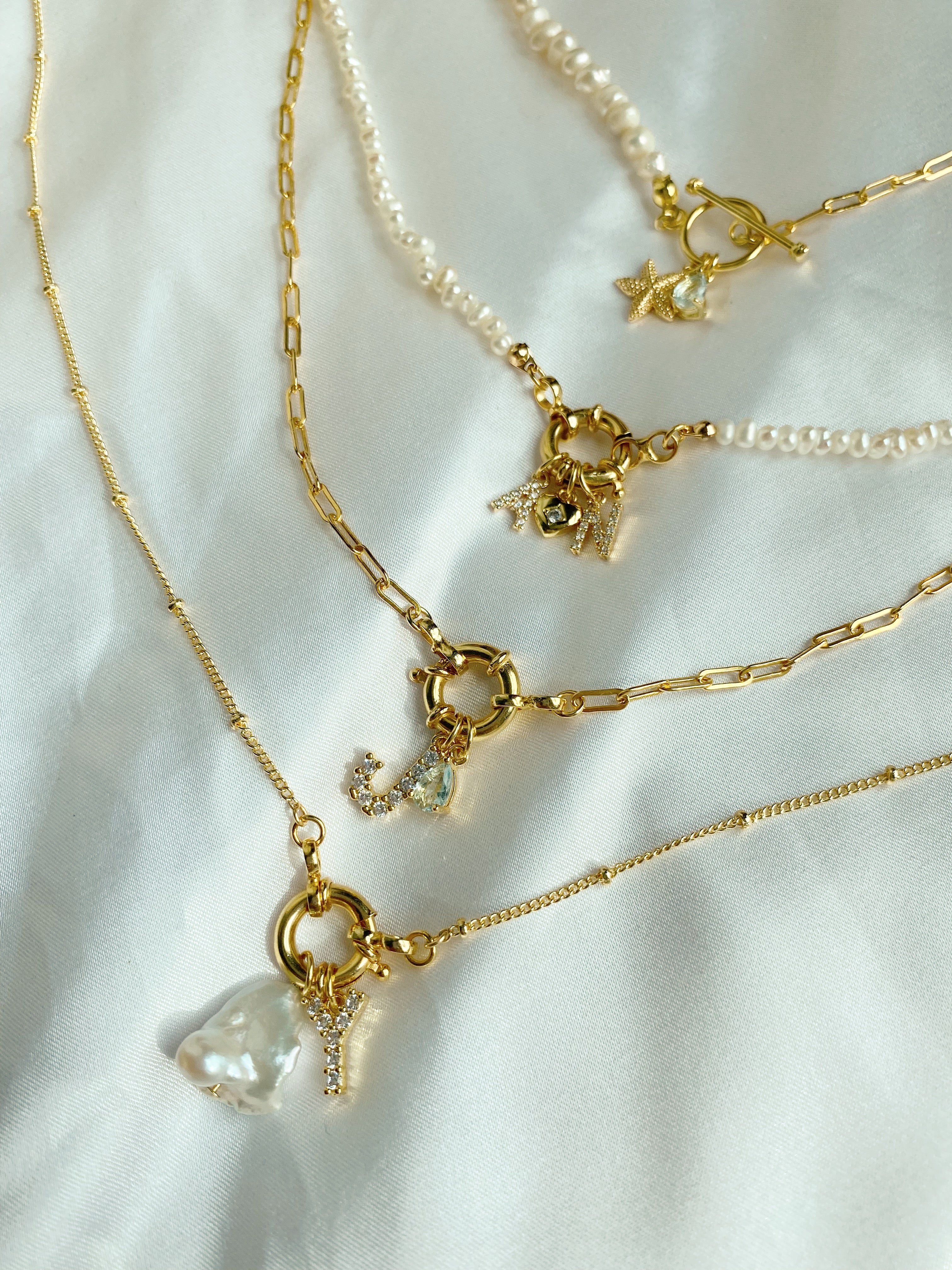 Chain Hoop Necklace with Charm