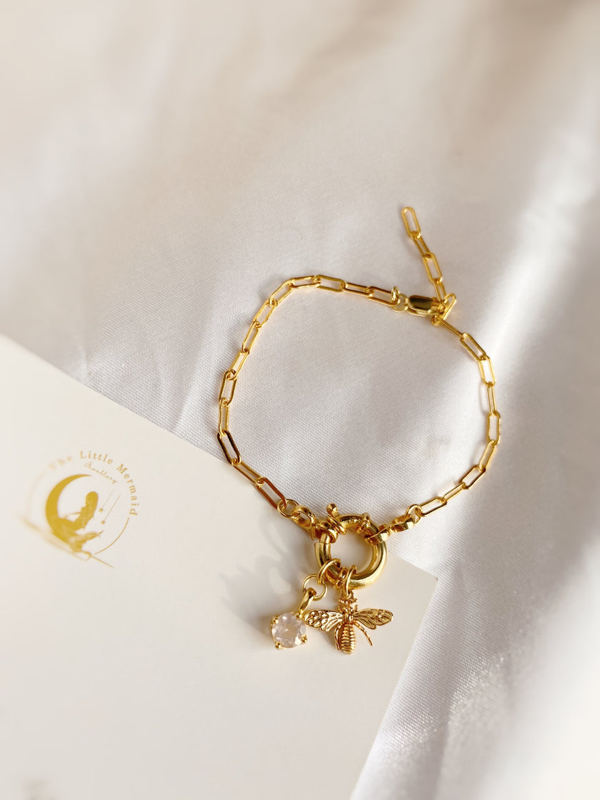 Chain Hoop Bracelet With Charm