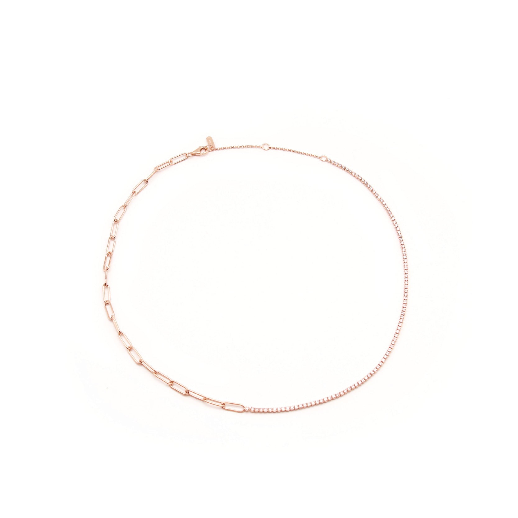 Treasure Trove Sparking Tennis Chain Necklace Rose Gold