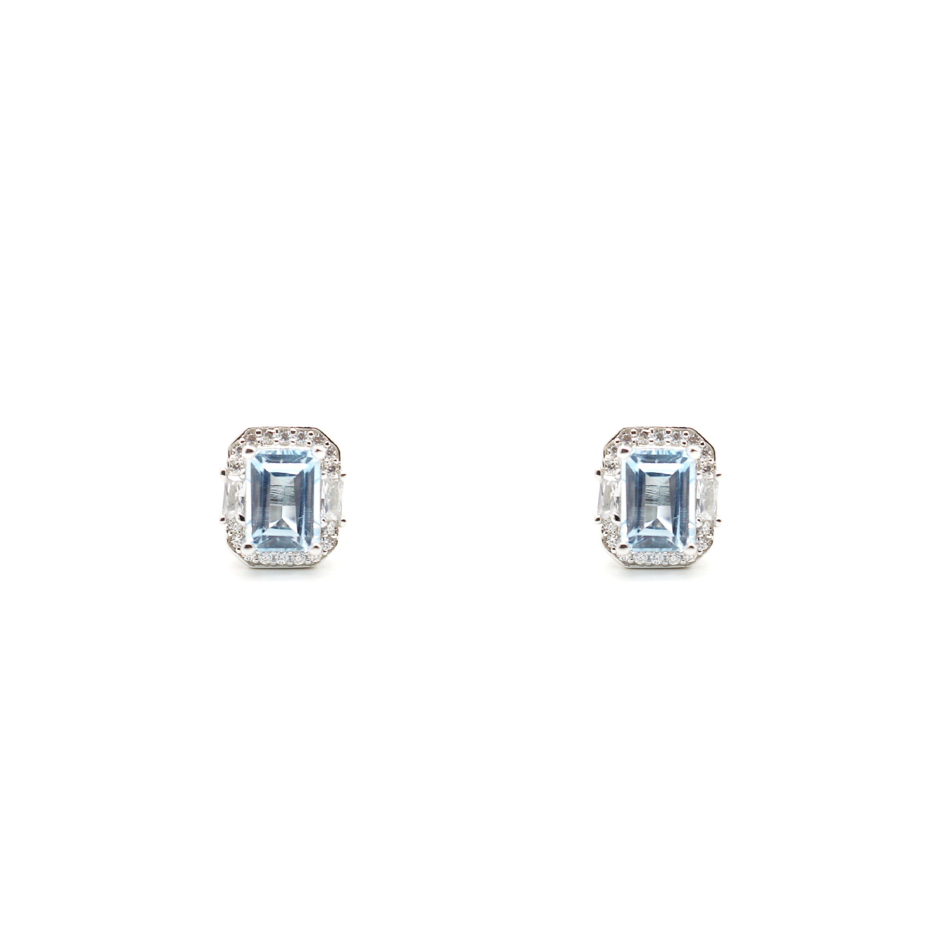 Aqua Blue Topaz Earrings