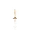 Pearl Initial Hoop Earring