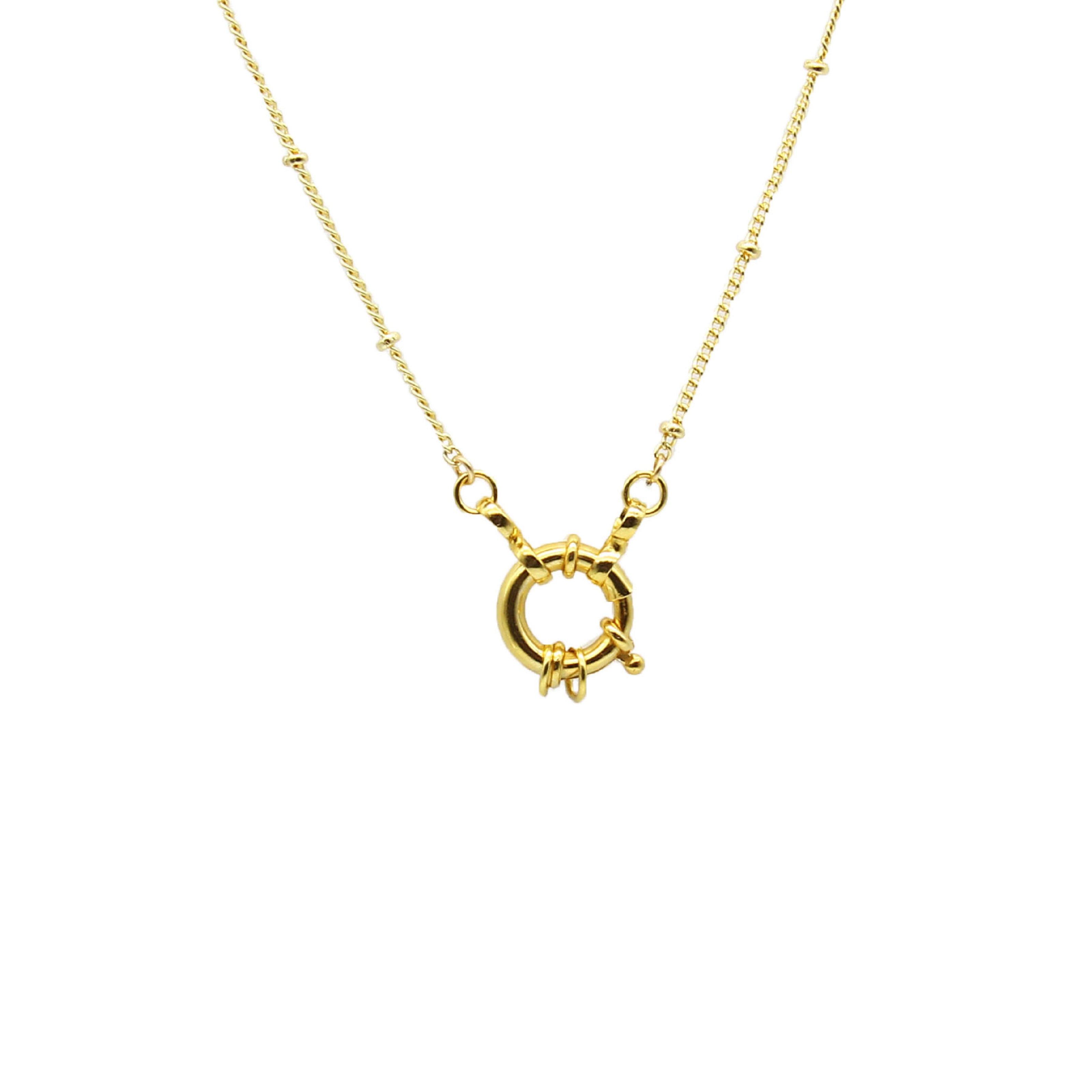 Beaded Hoop Necklace with Charm