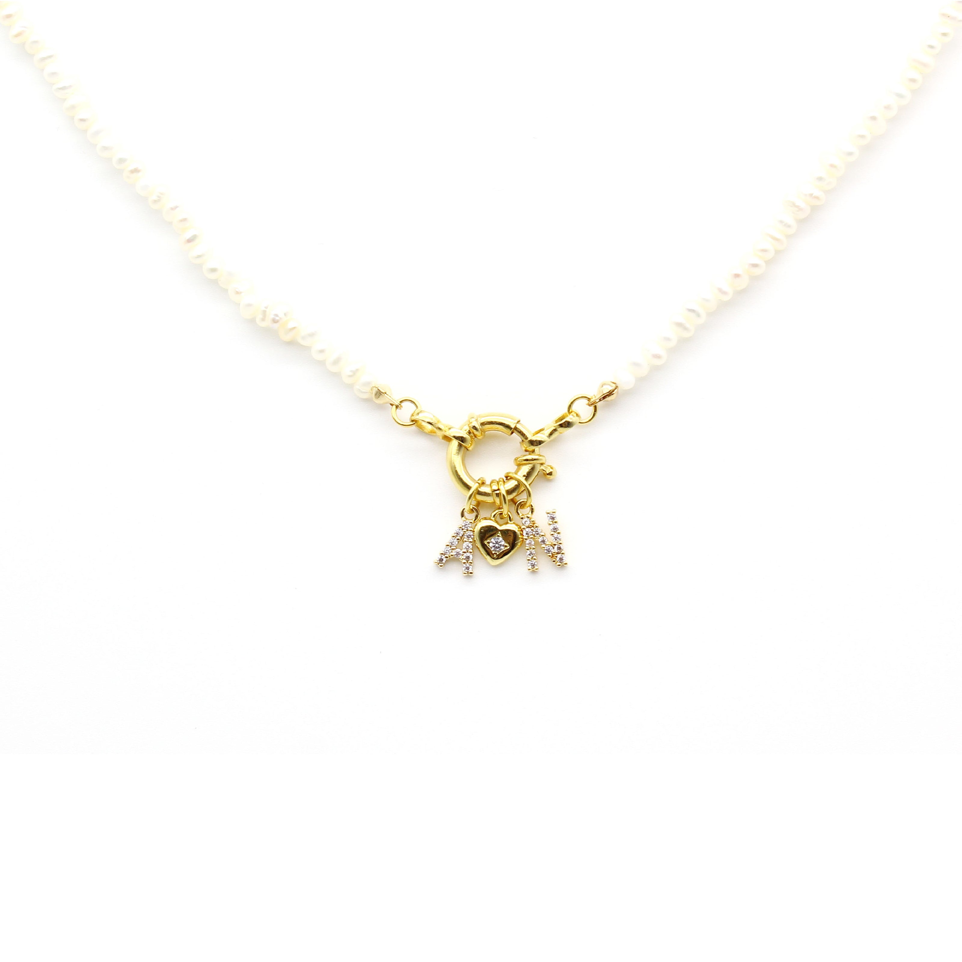 Initial Love Lock Pearl Chocker