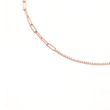 Load image into Gallery viewer, Treasure Trove Sparking Tennis Chain Necklace Rose Gold
