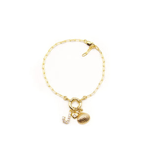 Chain Hoop Bracelet With Charm