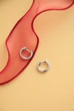 Sparkling Row Eternity Silver Earrings