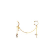Moon & Star Initial Long Earring