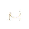 Moon & Star Initial Long Earring