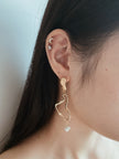 Lava Pearl Drop Earrings