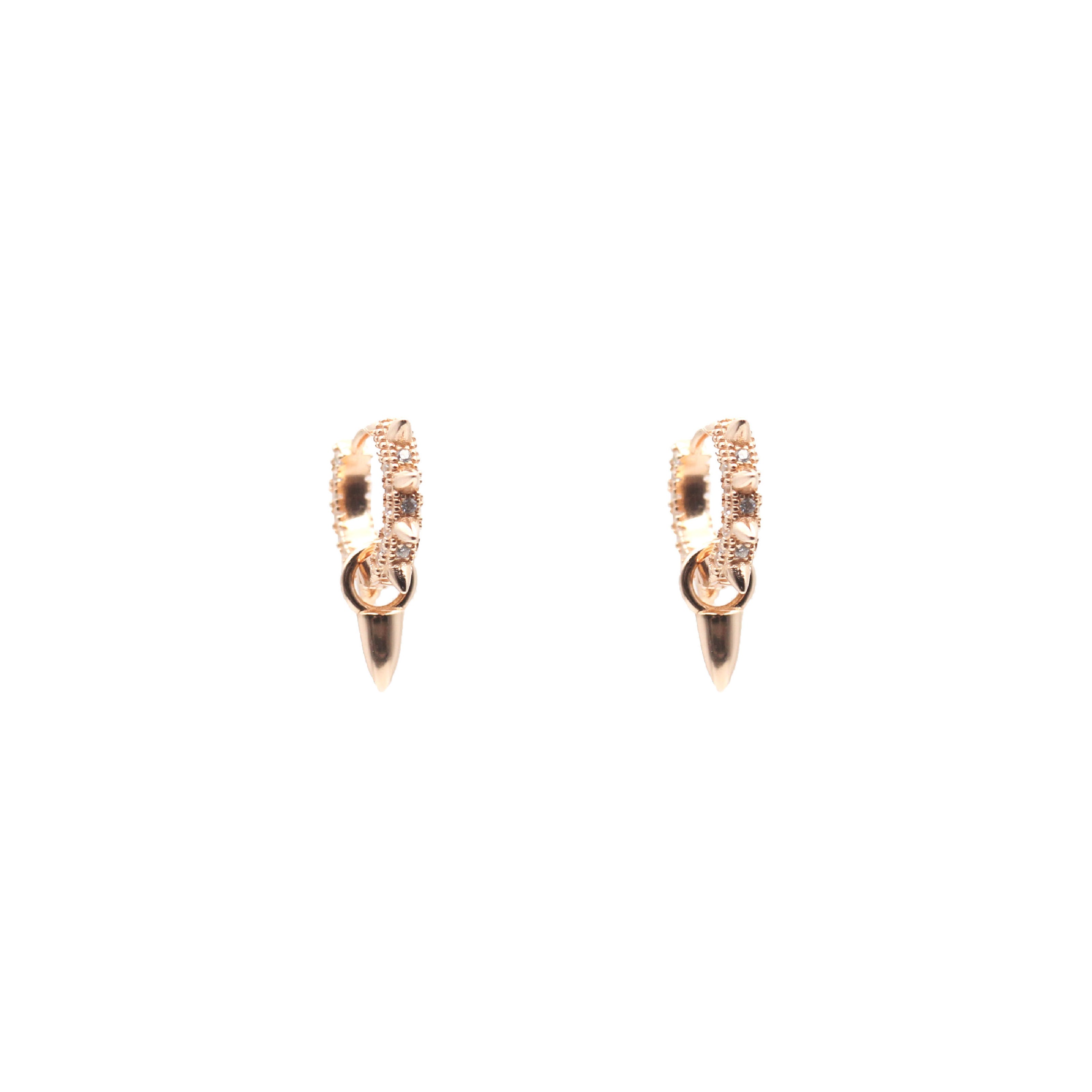 Spike Double Side Earrings Rose Gold